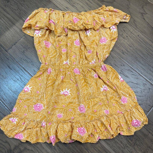 Beachgold Off Shoulder Ruffle‎ Mini Dress Floral Print Casual Size M - Picture 8 of 9